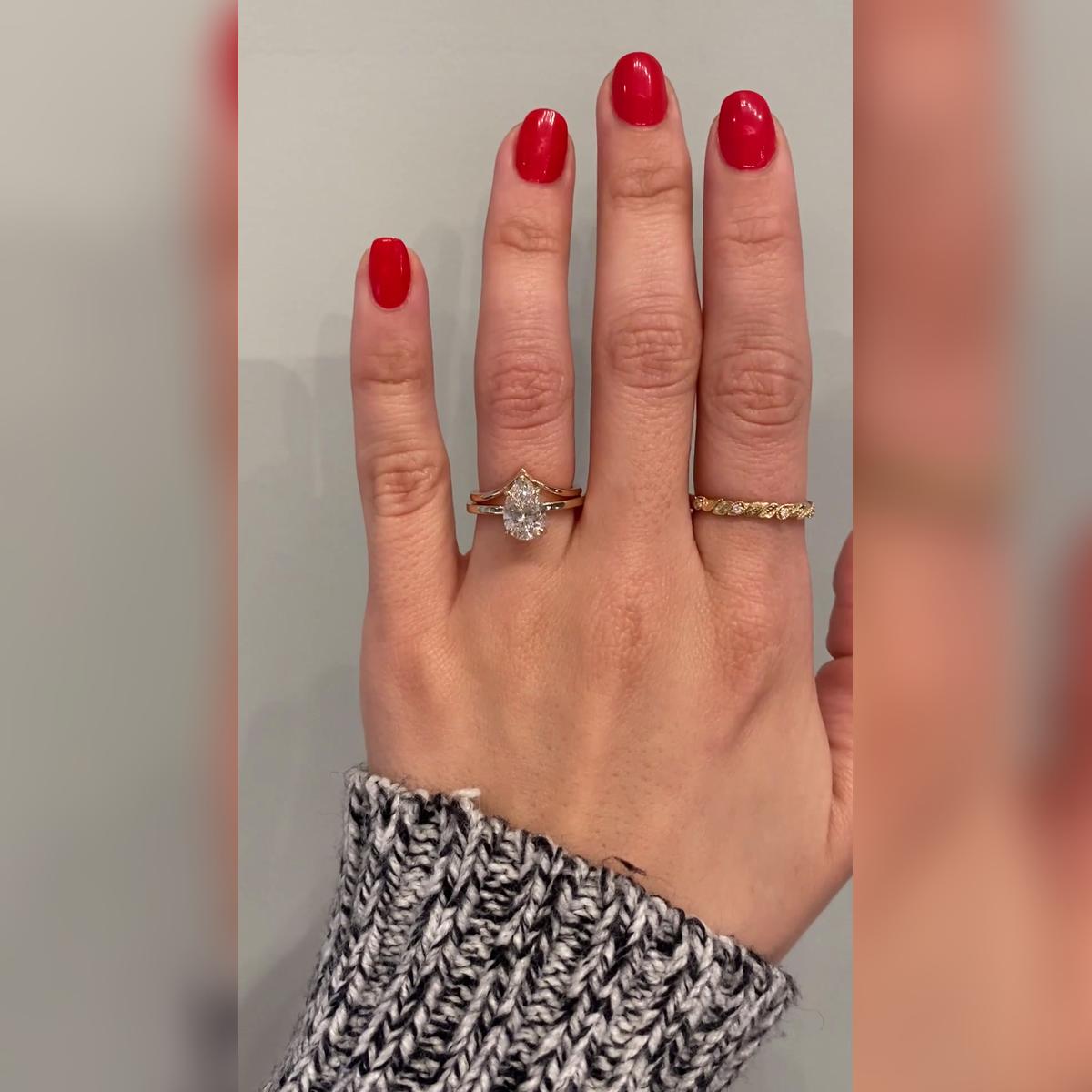Mackena Pear Wedding Band Pairings