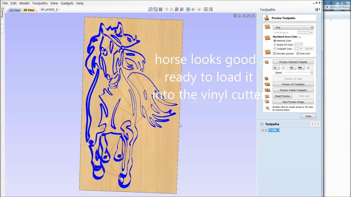 tracing out a horse picture  and cutting it in vinyl