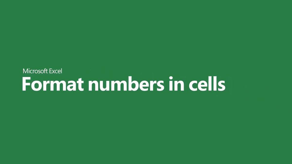 Format numbers in cells in Microsoft Excel