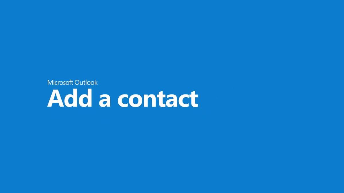 Add a contact in Outlook