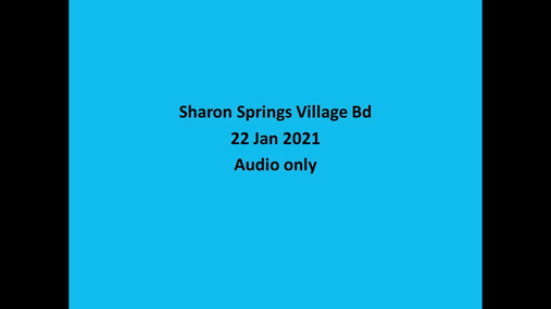 Sharon Springs Village -- 22 Jan 2021