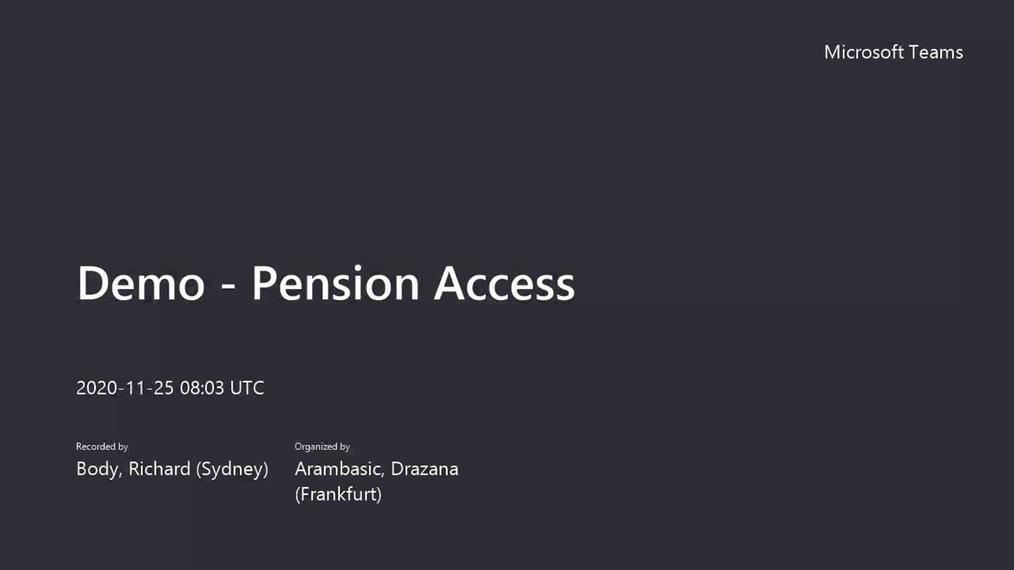 Pension Access Demo