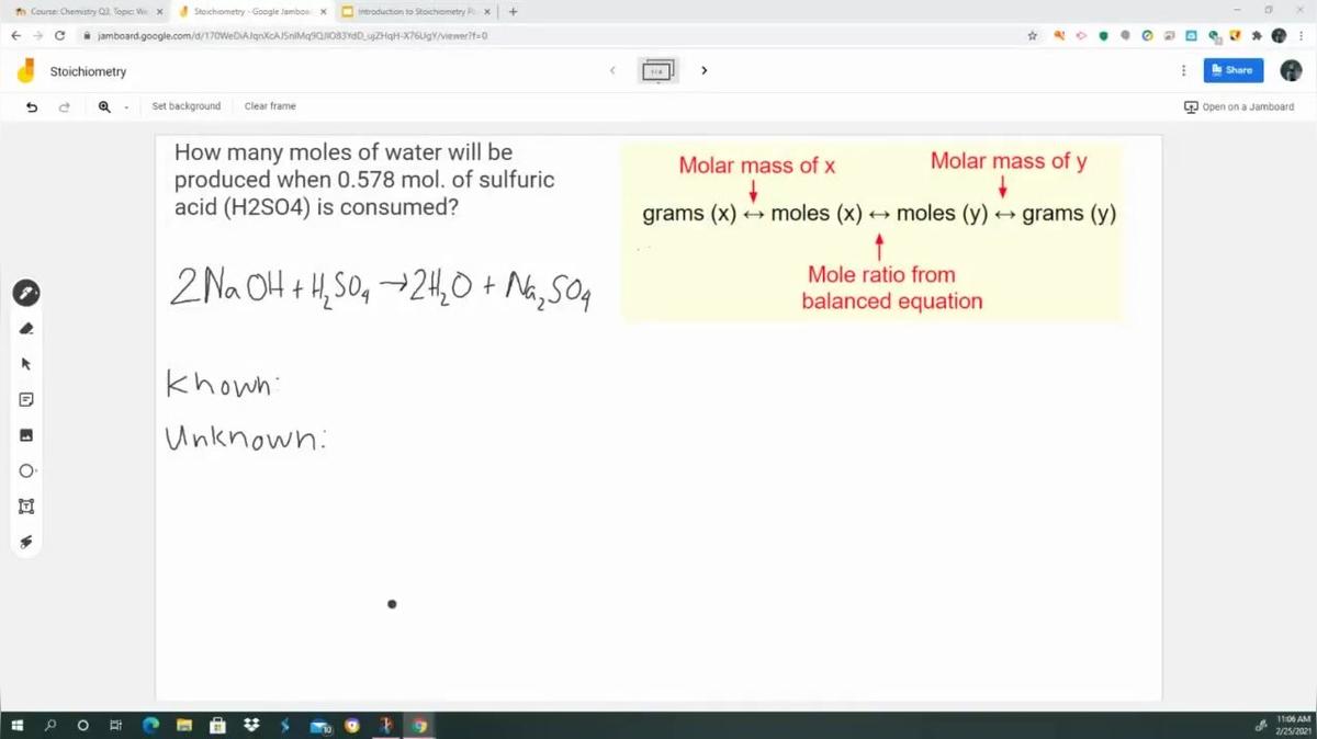 mole to mole stoichiometry