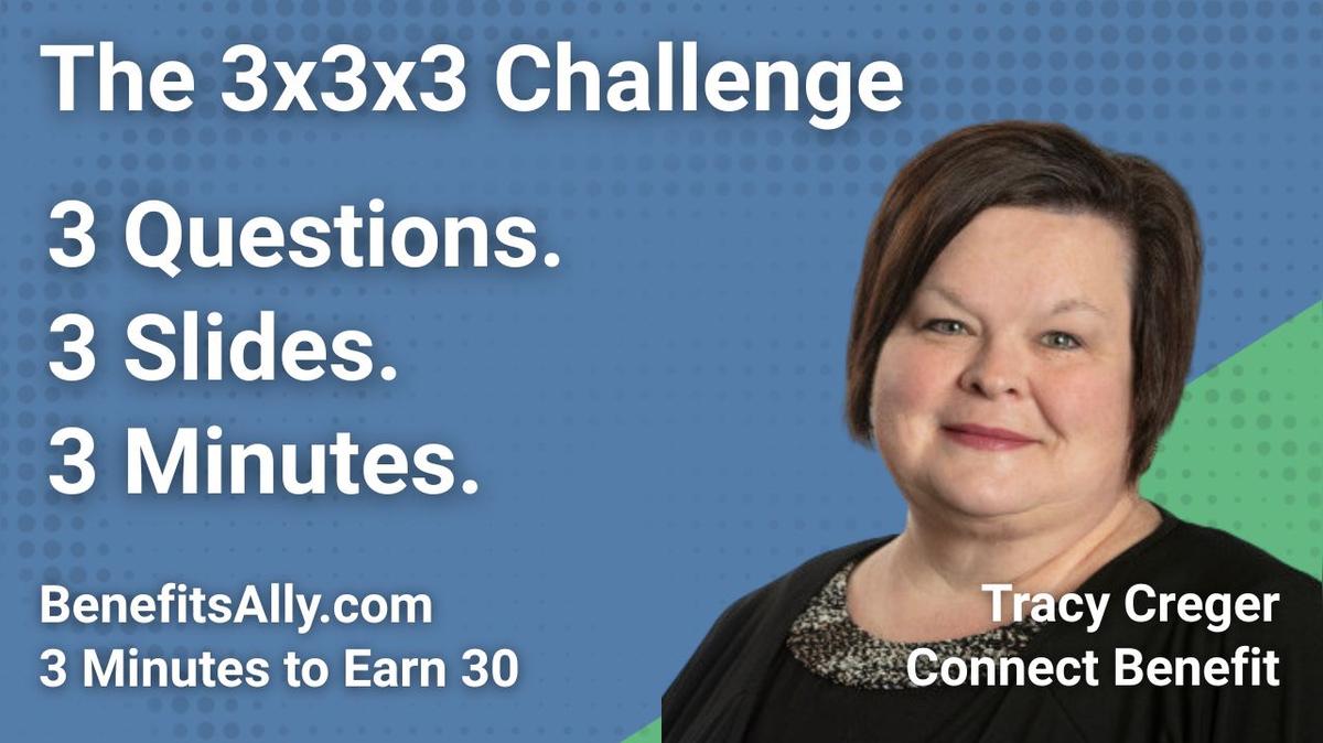 Connect Benefit - 3x3x3 Challenge with Tracy Creger