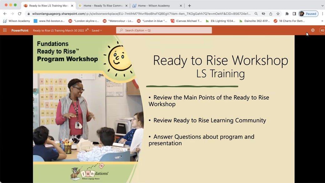 Q and A for Ready to Rise 1/2-day Workshop