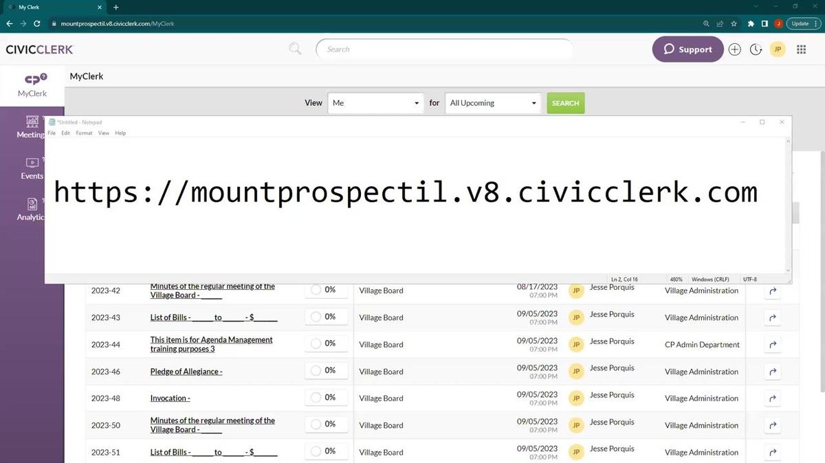Mount Prospect, IL - CivicClerk User Training