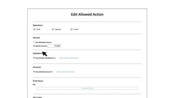 Allowed Actions - Draft Amount