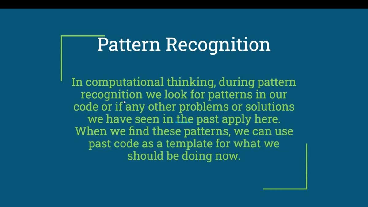 Computational Thinking Explanations - Pattern Recognition