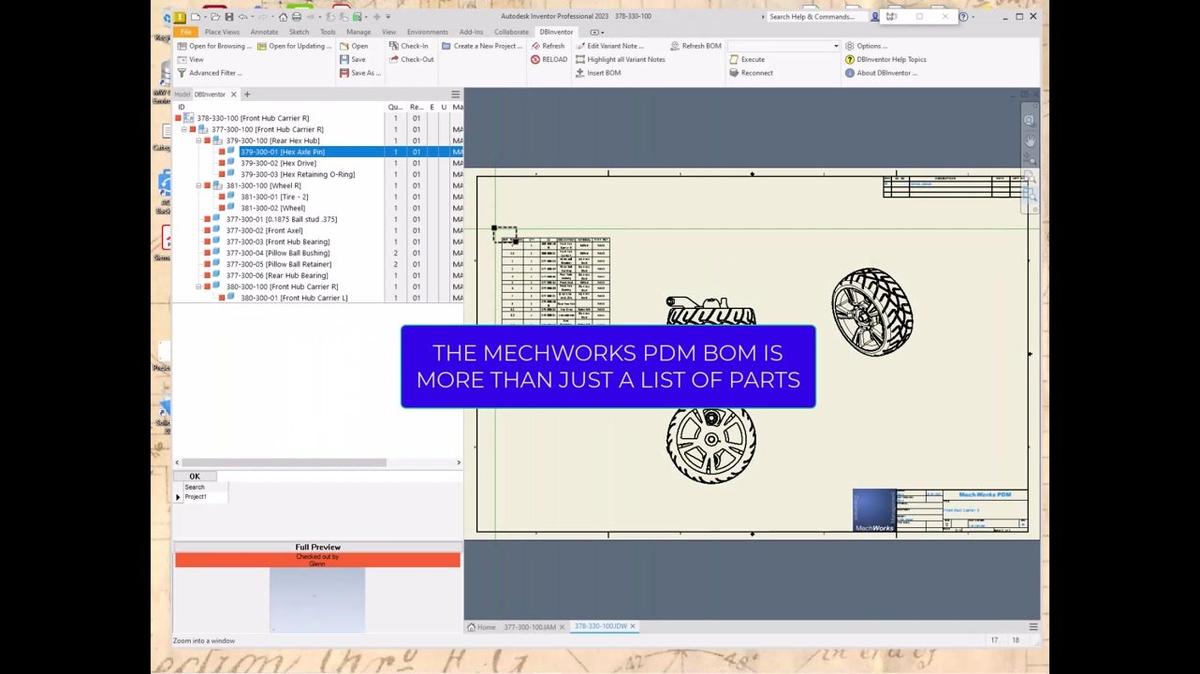Quick introduction to advanced BOM features within MechWorks PDM.