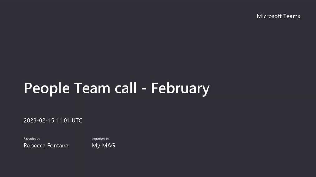 People Team call - February-2023