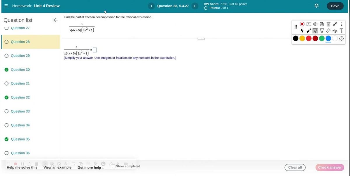Math 1050 Test Review 4 #28