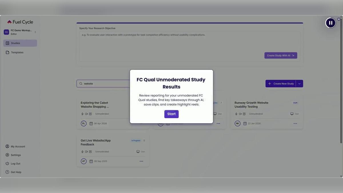 FC Qual Unmoderated Study Results