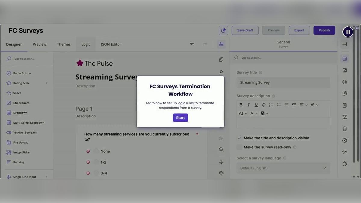 FC Surveys Termination Workflow