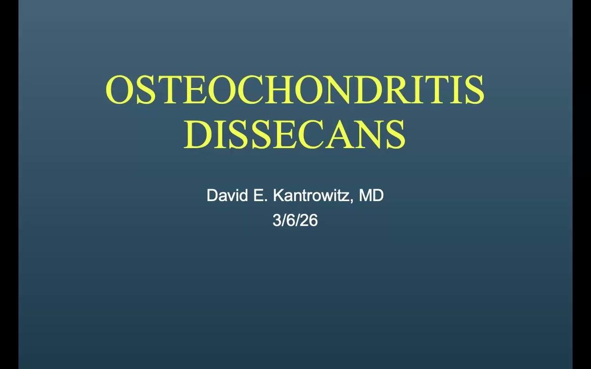 Osteochondritis Dissecans