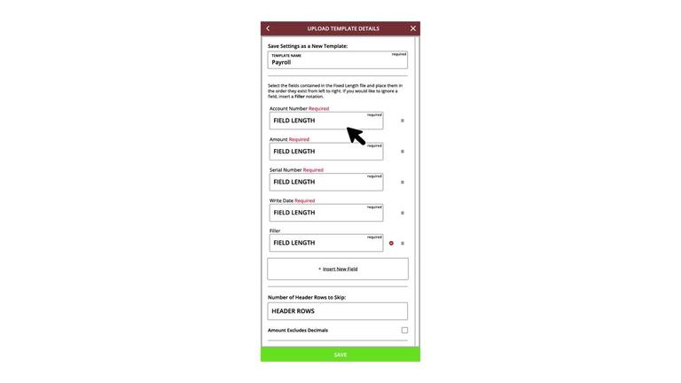 Check Upload Templates