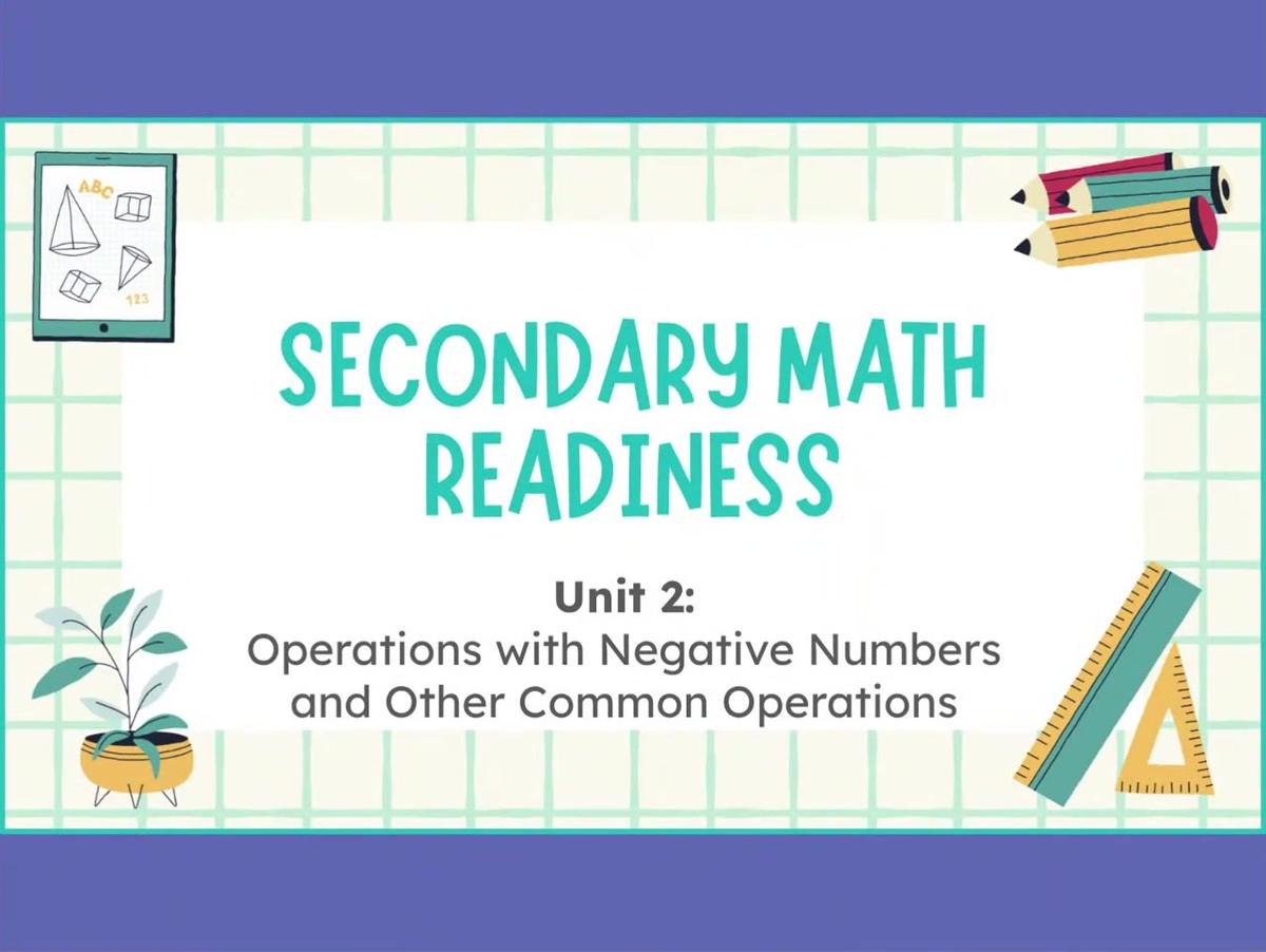 2.3 Adding Positive and Negative Numbers - SMR-1