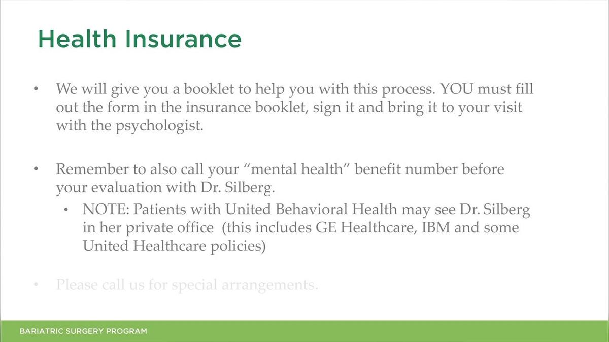 Bariatric Surgery - Insurance