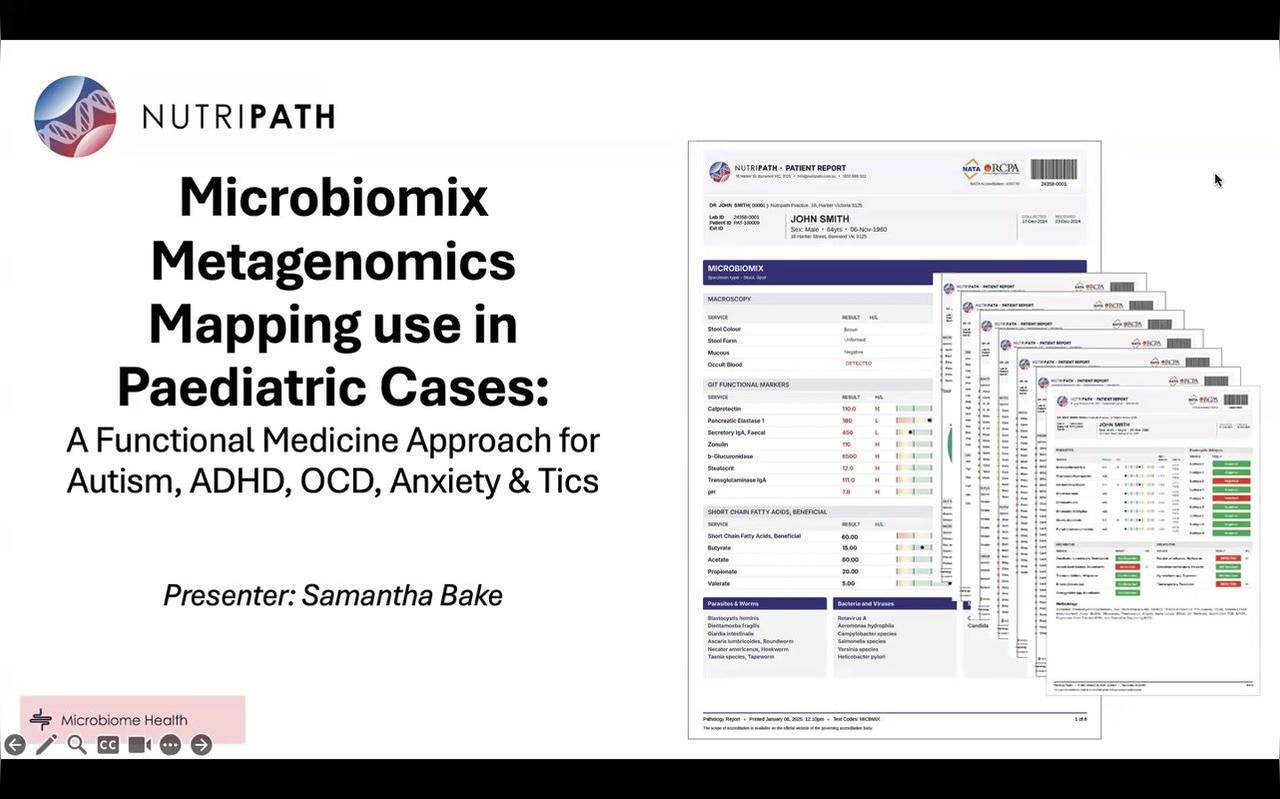 Webinar 5 - A Functional Medicine Approach for Autism, ADHD, Anxiety &amp; Tics with  Samantha Bake