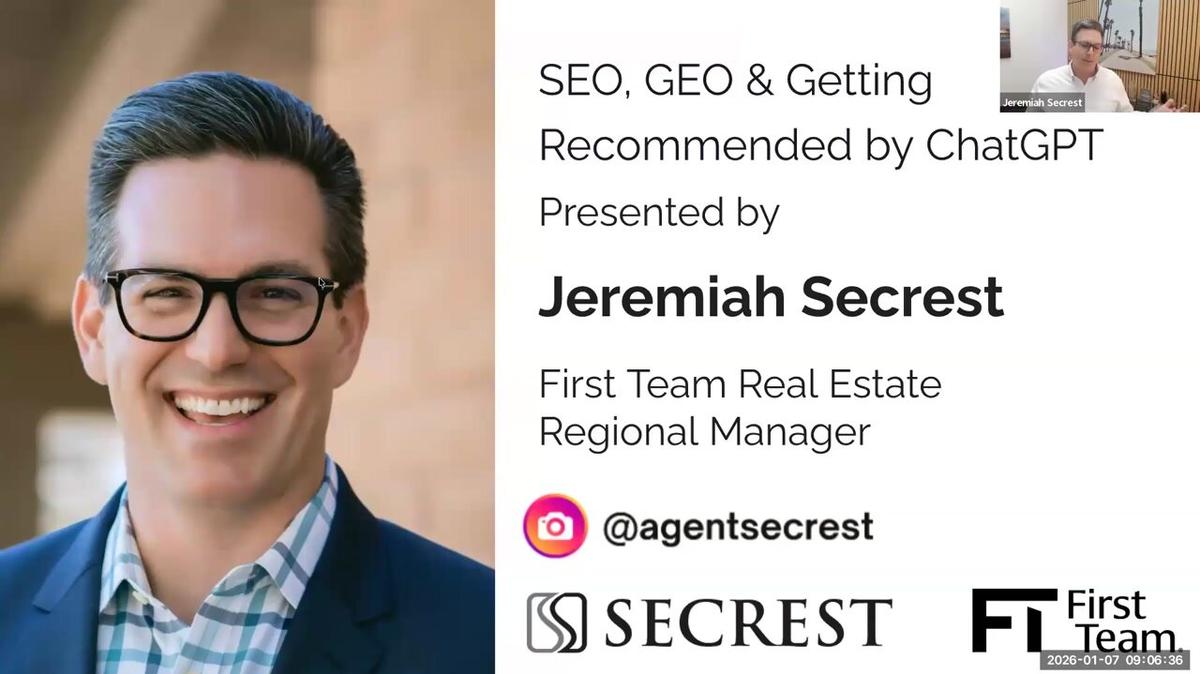 SEO, GEO &amp; Getting Recommended by ChatGPT with Jeremiah Secrest 1-7-26