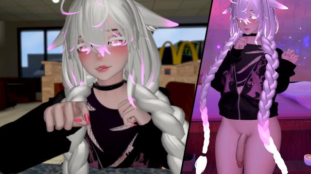 Horny girl offers to bounce on it for a burger but she's actually a cute Femboy