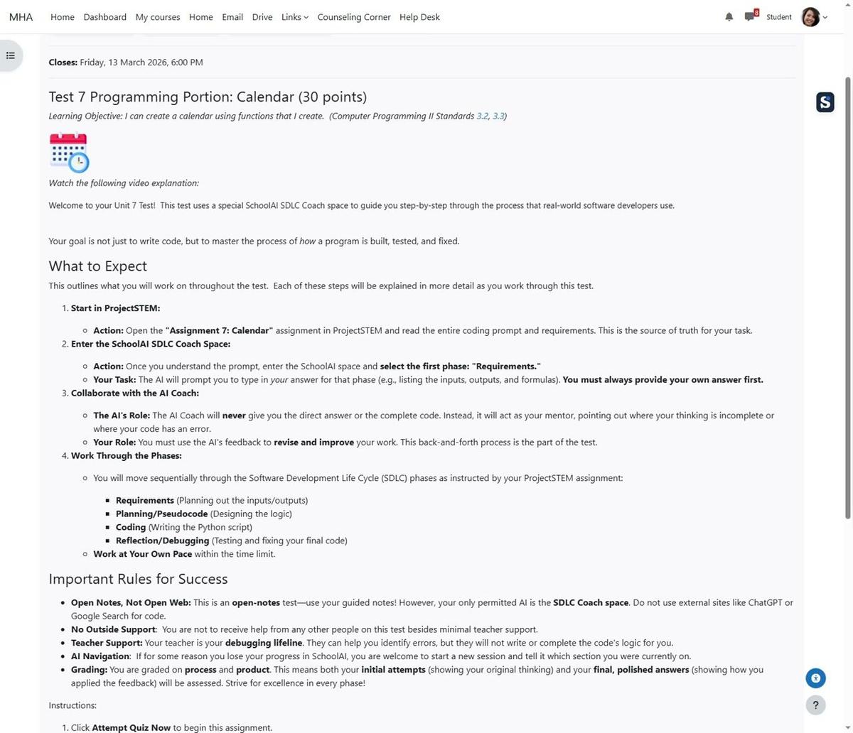 (G) Unit 7 Test Instructions