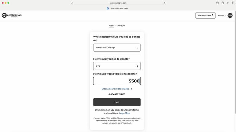 Crypto Giving Walkthrough | Celebration Church