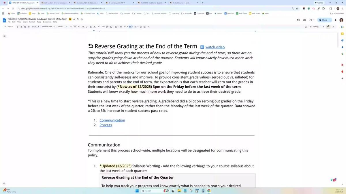 2025 December - Reverse Grading in the end of term