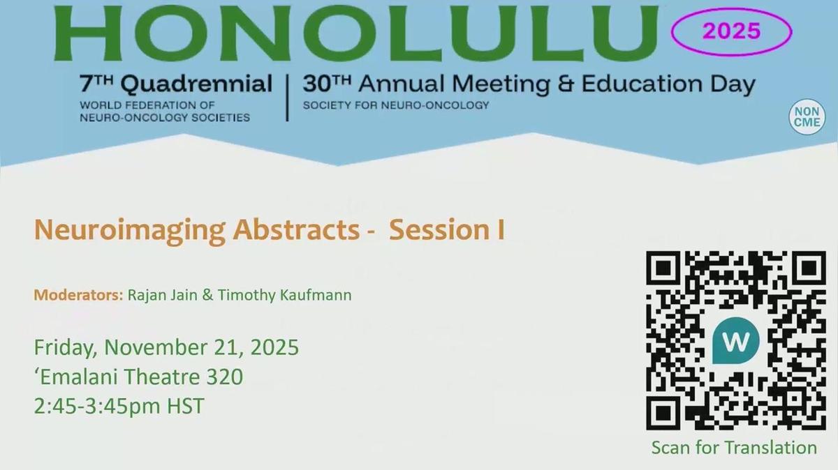 Neuroimaging Abstracts - Session I - 14.45-15.45