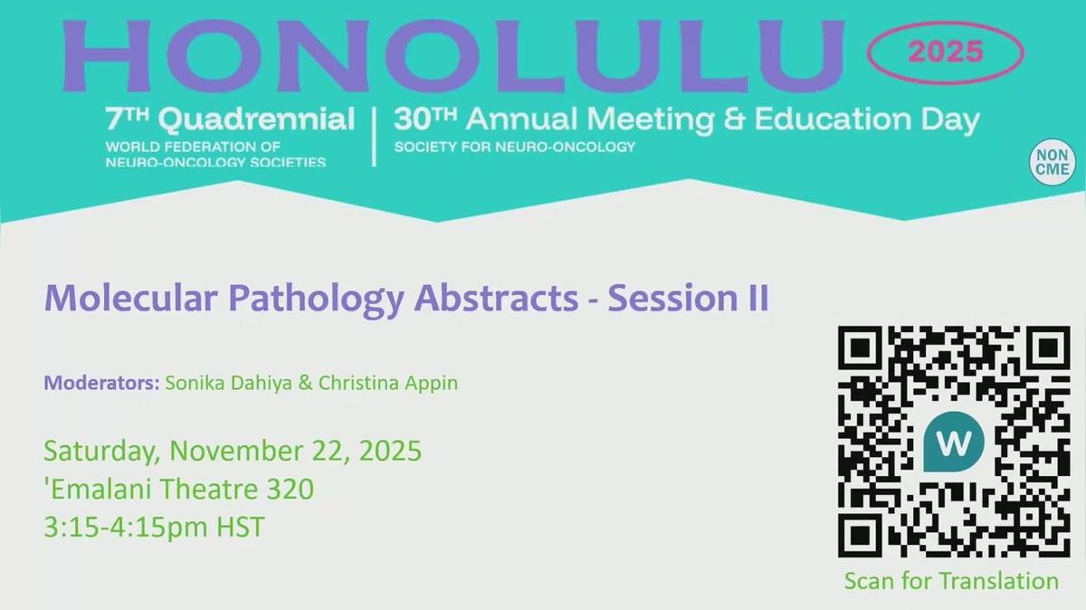 Molecular Pathology Abstracts - Session II - 15.15-16.15