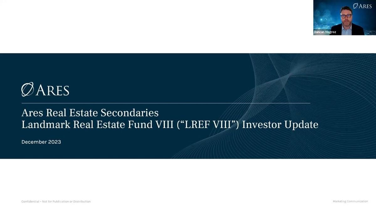 Ares RE Secondaries LREF VIII webinar Dec 5 2023