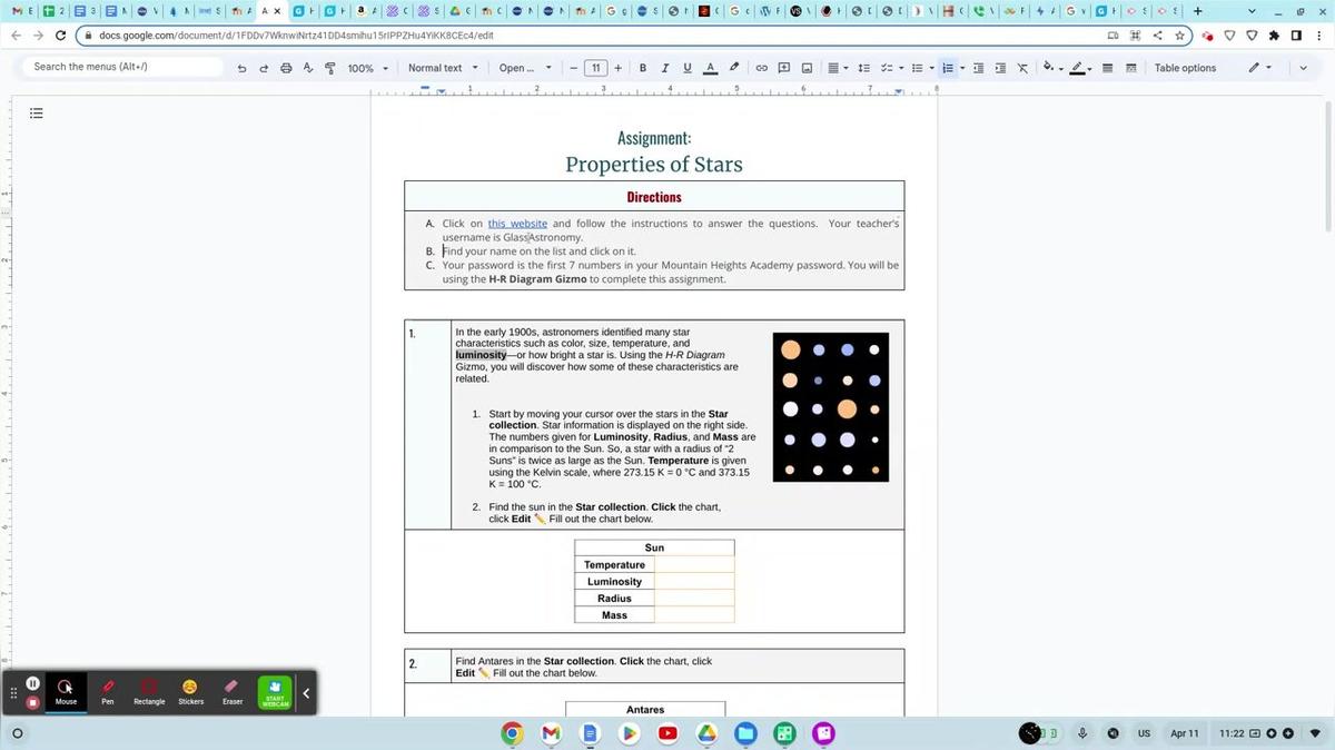 Properties of Stars Help Video (Astronomy)