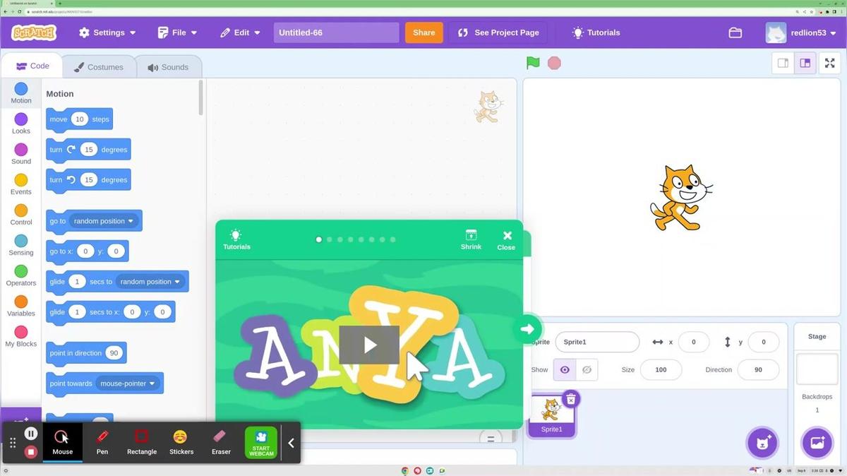 Introduction to Scratch and Name Project