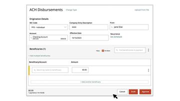 Creating an ACH Disbursement
