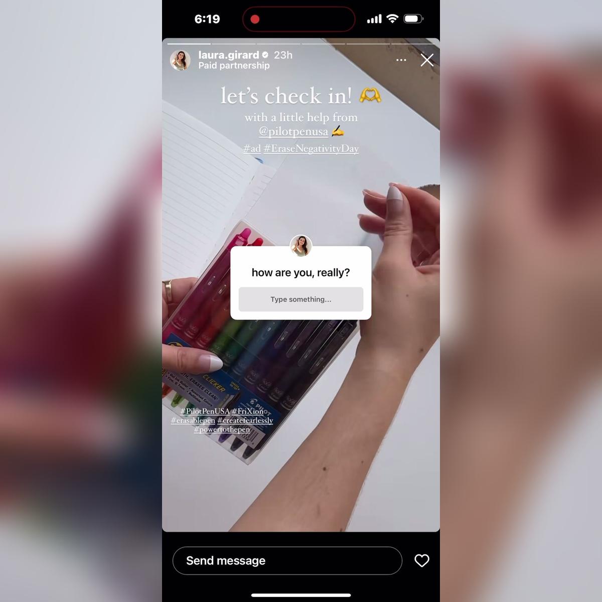 Laura Girard Erase Self-Negativity IG Story