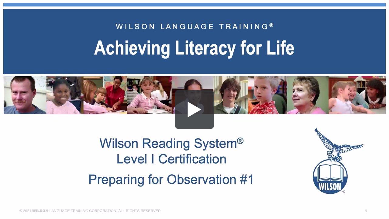 Preparing for Observation #1 | Wilson Language Training