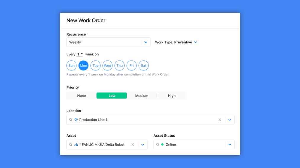 Creating Routine Maintenance Work Orders