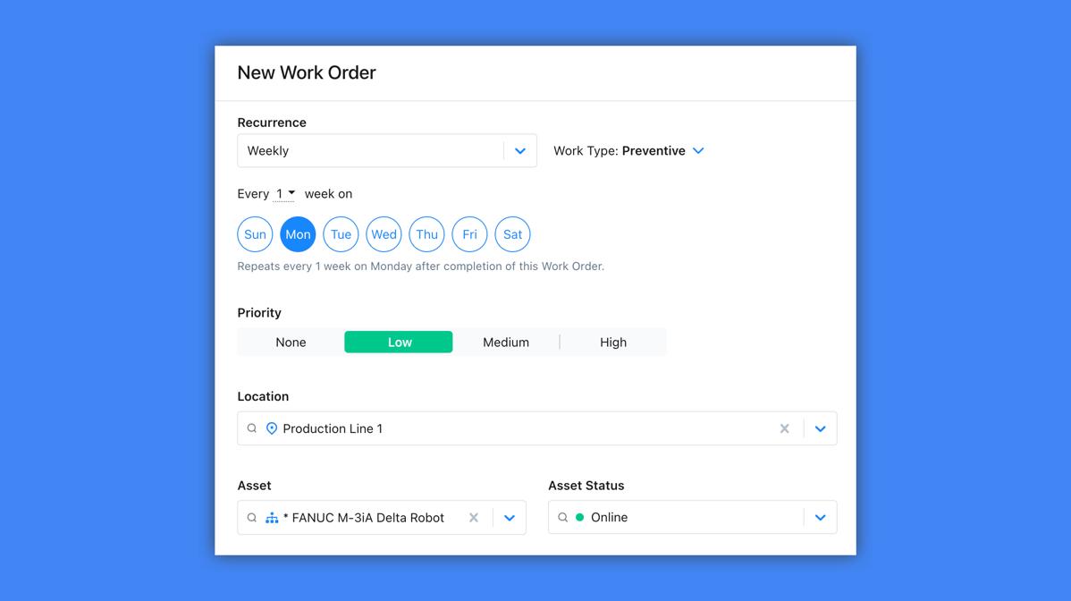 Creating Routine Maintenance Work Orders