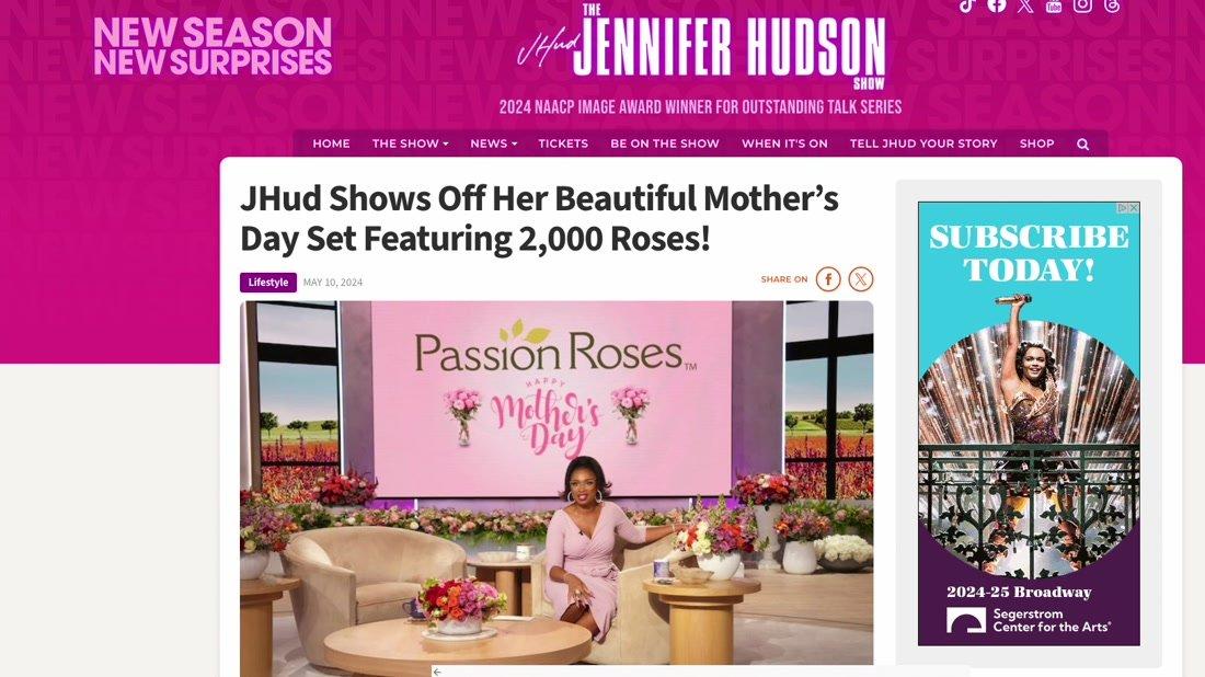 PassionRoses - Mother's Day - Jennifer Hudson Show - Editorial - 5.10.24