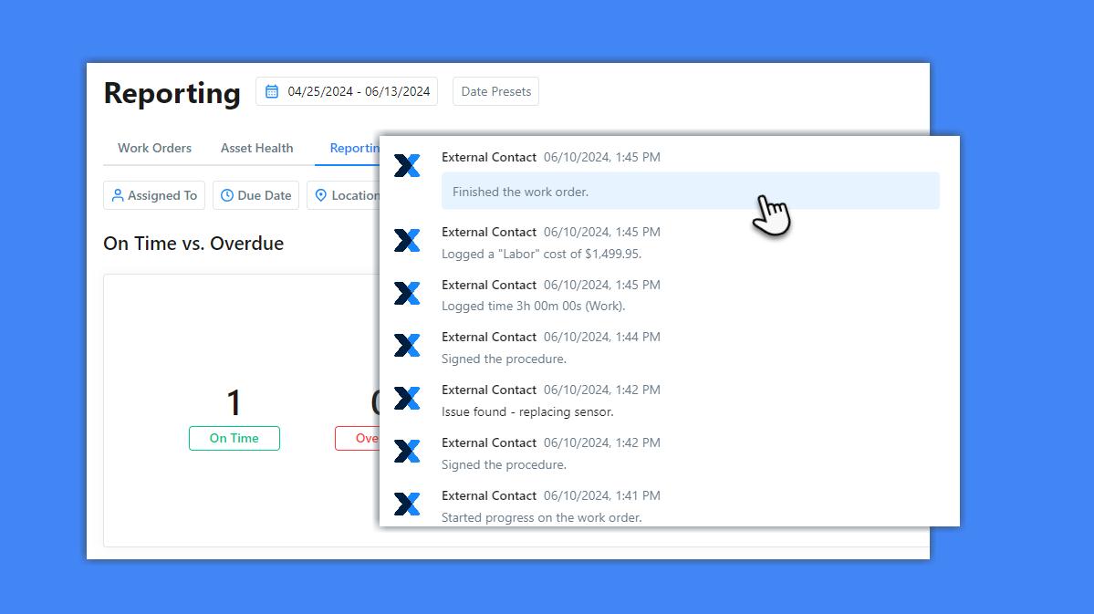 Tracking and Completing External Work Orders