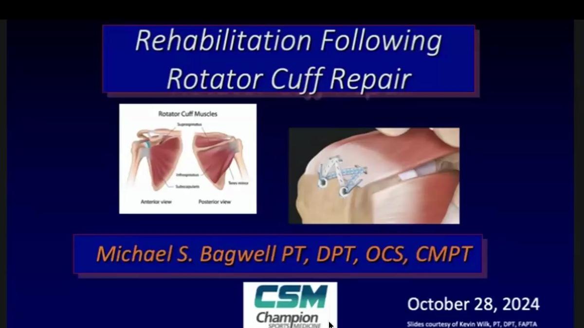 Rehab Following Rotator Cuff Repair