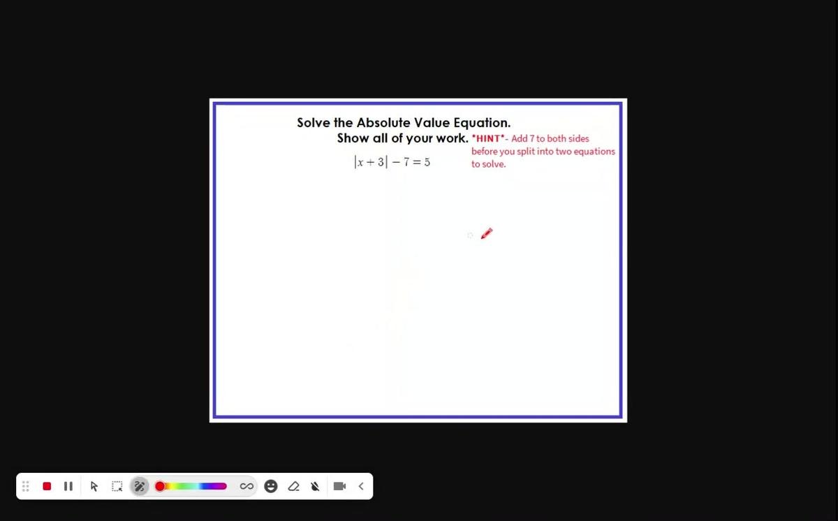 Math 8 Q1 Absolute Value Equations Q9