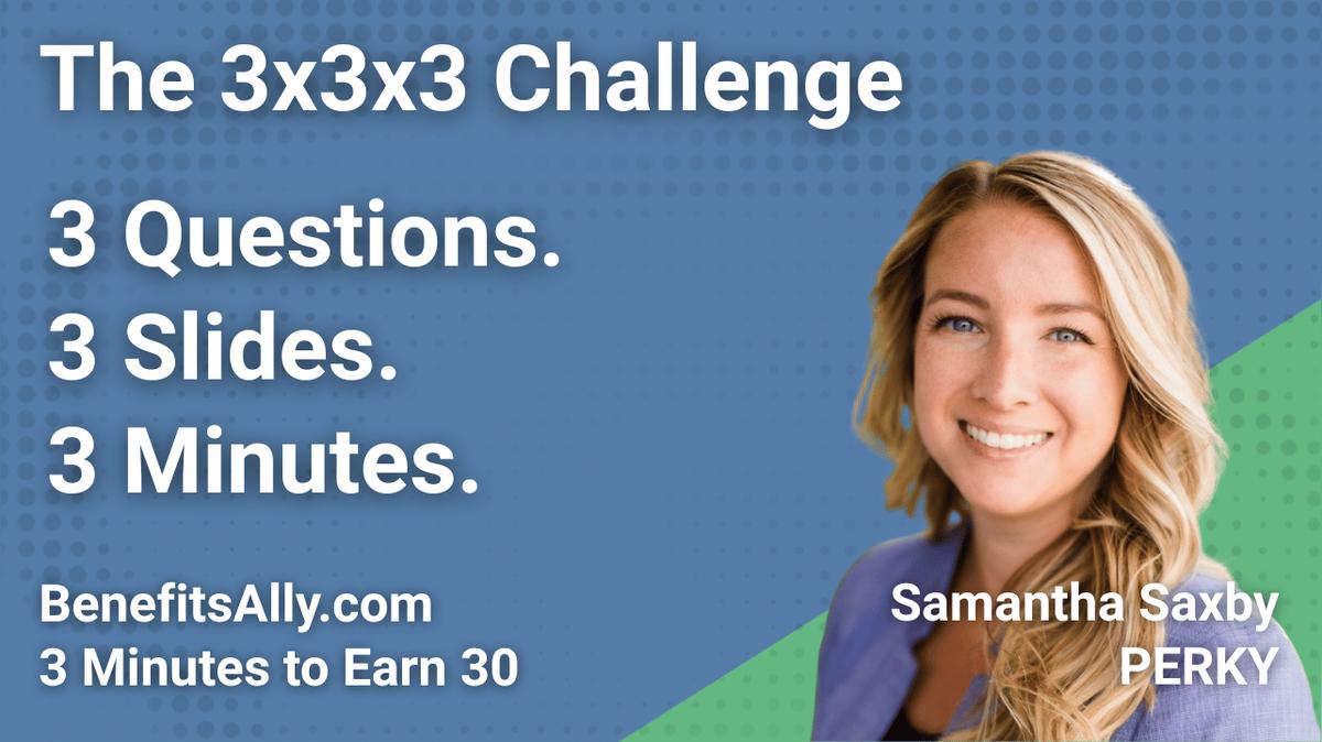 PERKY - 3x3x3 Challenge with Samantha Saxby