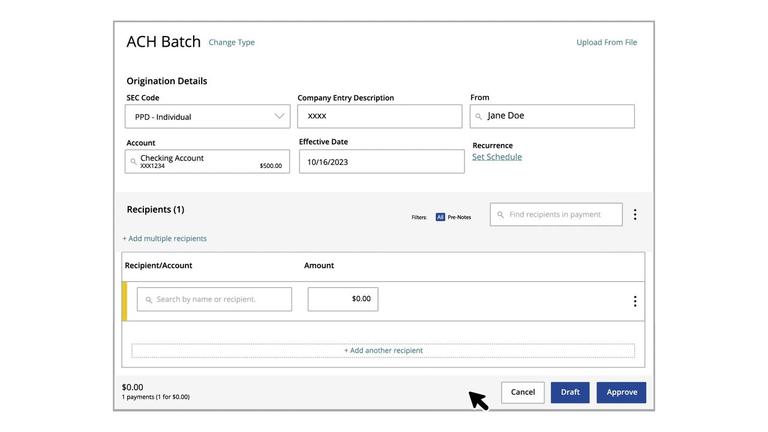 Creating an ACH Batch