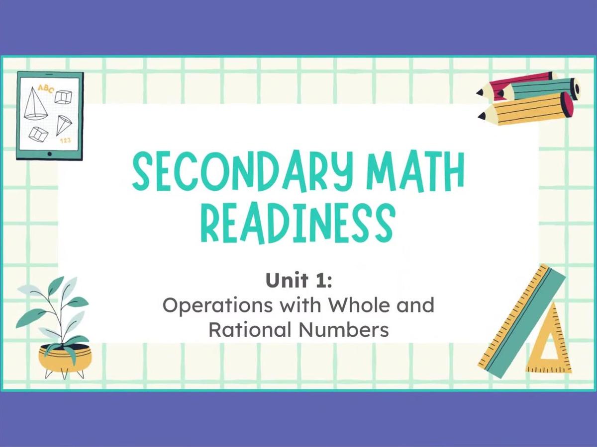 Secondary Math Readiness - 1.4 Multi-Digit Multiplication 1