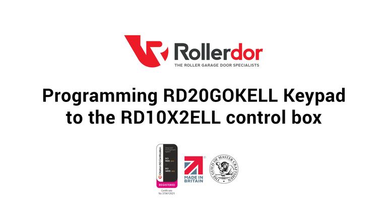 Programming RD20GOKELL Keypad to the RD10X2ELL control box