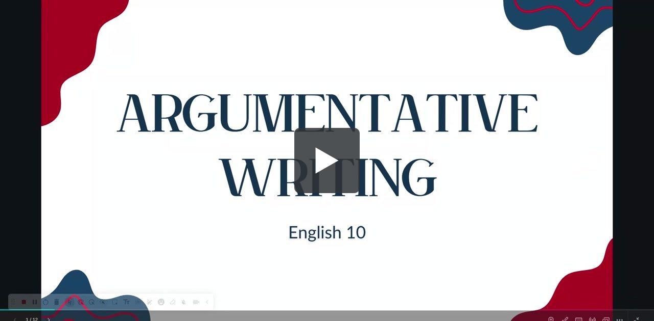 Intro to Argumentative Writing | Mountainheightsacademy