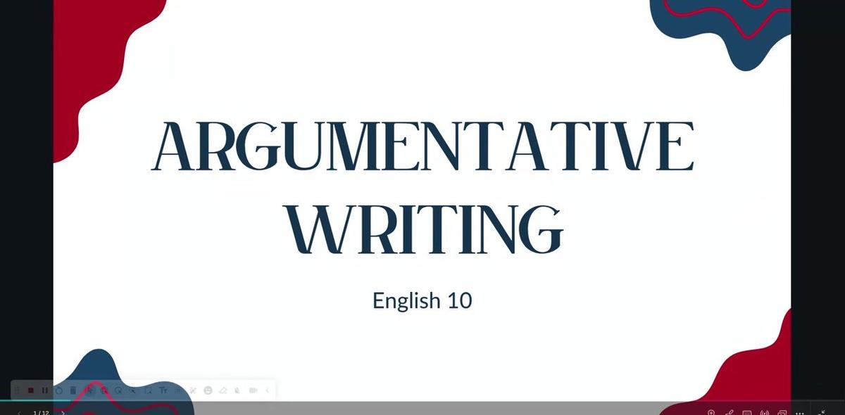 Intro to Argumentative Writing