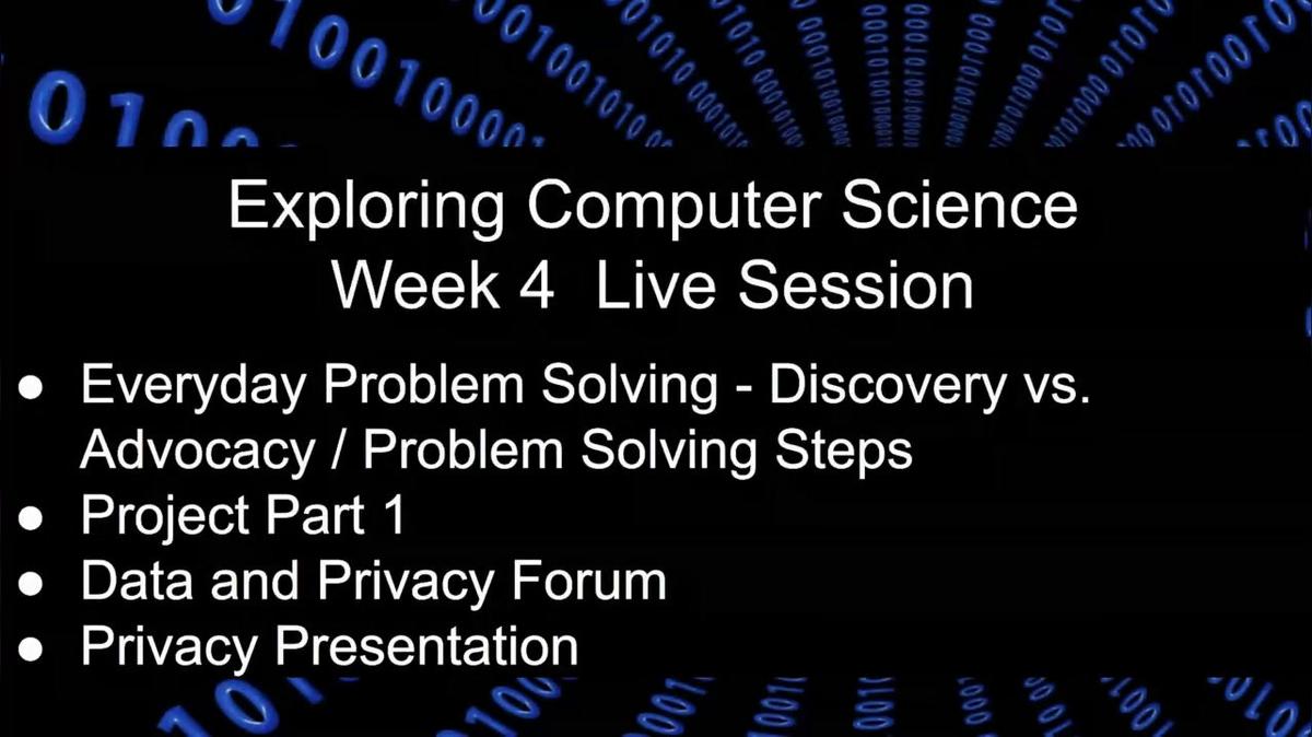Problem Solving Live Session