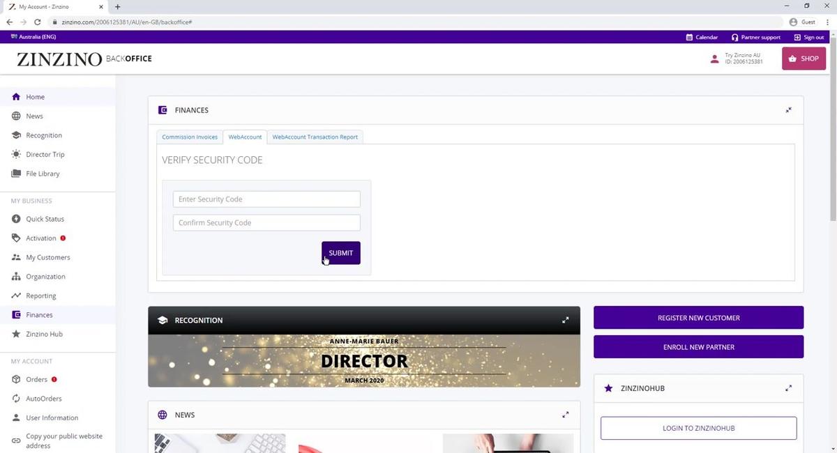 8. Setting up your Web Account