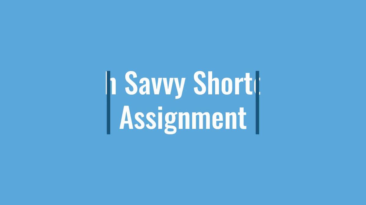 Tech Savvy Shortcuts Assignment